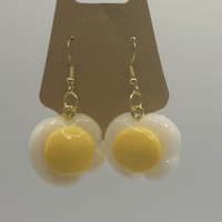 Image 2 of One More Chapter Egg Earrings | Handmade Polymer Clay Breakfast Jewelry