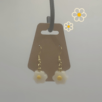 Image 1 of Pushing Up Daisies Dark Romance Earrings | Handmade Polymer Clay Daisy Dangle Earrings 