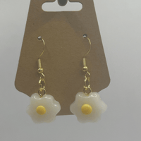 Image 2 of Pushing Up Daisies Dark Romance Earrings | Handmade Polymer Clay Daisy Dangle Earrings 