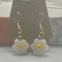 Image 3 of Pushing Up Daisies Dark Romance Earrings | Handmade Polymer Clay Daisy Dangle Earrings 