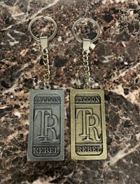 Image 1 of SET OF 2 OLD STYLE TYCOONREBEL CLOTHING CO.  METAL LUXURY KEYCHAINS SILVER & GOLD COLOR. 