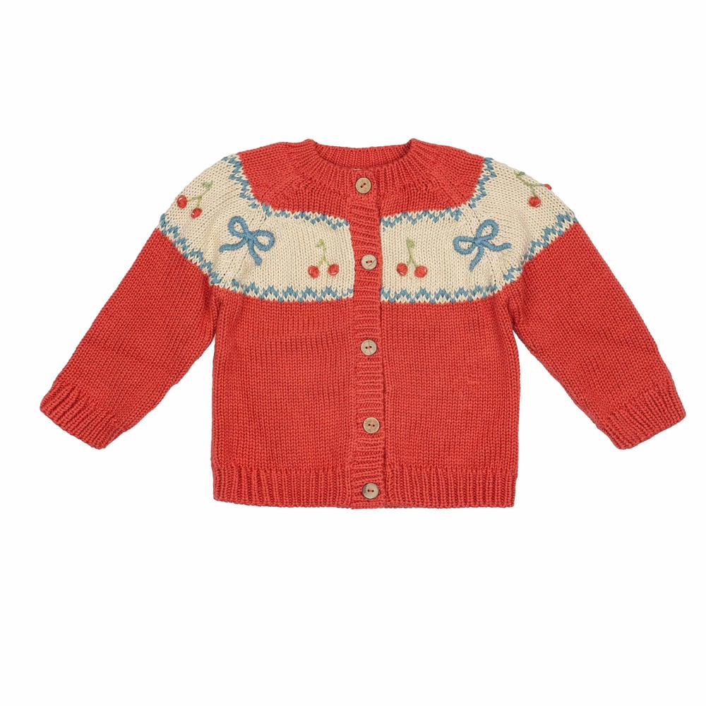 Image of Sweetheart Cardigan - Cherry Red