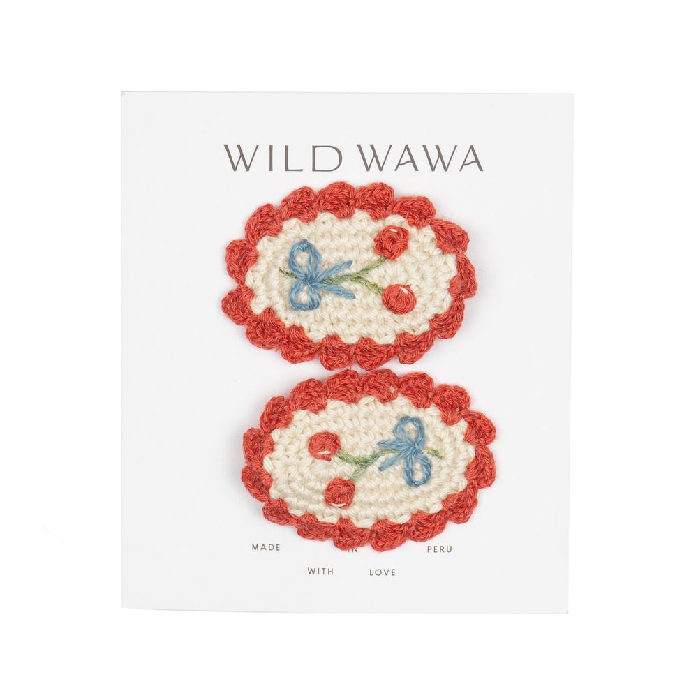 Image of Crochet Clip Set - Cherry Red