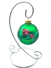 Matte Emerald Green With Red Pink Flowers 