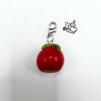 Image 1 of Bookish Charm Zipper Pull | Handmade Tomato Bag Charm for Readers 