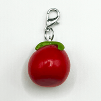 Image 2 of Bookish Charm Zipper Pull | Handmade Tomato Bag Charm for Readers 