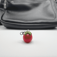 Image 4 of Bookish Charm Zipper Pull | Handmade Tomato Bag Charm for Readers 