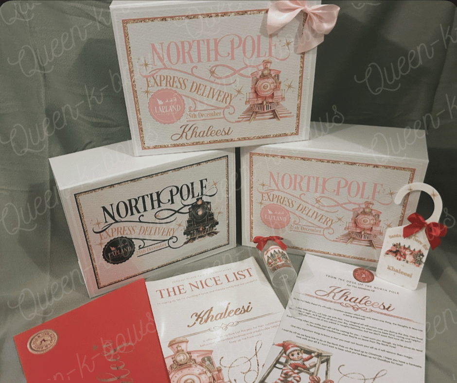 Image of North Pole Train Magnetic Christmas Eve Box-Navy