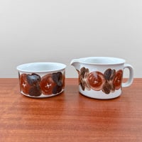 Image 1 of Arabia Finland Rosmarin Sugar Bowl and Creamer