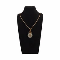 Image 6 of 10K Gold Ribboned Fu Fuku Fortune Zhong Disc Pendant 