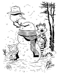 Image 2 of Impresión Calvin and Hobbes fanart / Print  Calvin and Hobbes fan art