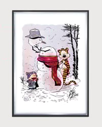 Image 1 of Impresión Calvin and Hobbes fanart / Print  Calvin and Hobbes fan art