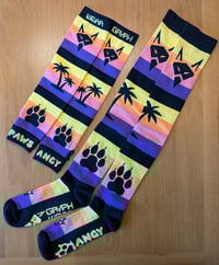AngyPaws Retro Sunset Socks+Warmers Bundle