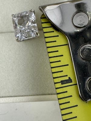 Image of Maxine 4.0Ct Classic Radiant Cut Women's Stud Earrings In Sterling Silver - MSRP $119 Free Shipping