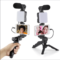 Vlogging kit for Apple mobile phone tripod 36 led fill light and mini microphone for live stream, vi