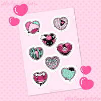 Monster Hearts - Sticker sheet