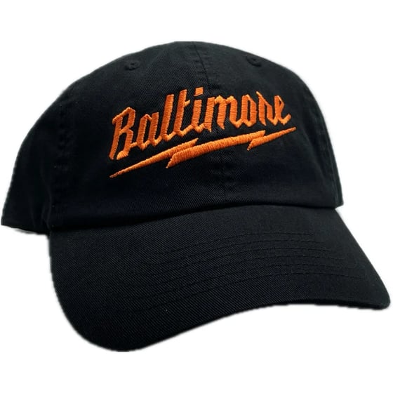 Image of Baltimore Bolt Dad Hat Black/Orange(free shipping)