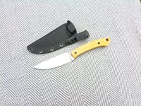 Image 3 of EDC Fixed Blade: Yellow Micarta Handle, Kydex Sheath 