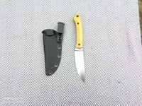 Image 5 of EDC Fixed Blade: Yellow Micarta Handle, Kydex Sheath 