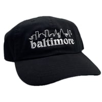 Baltimore Skyline Dad Hat Black/white (free shipping)