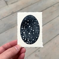 September Shooting Star 1 - Original 3.5 x 2.5" miniature watercolour painting on paper