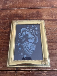 Cow girl engraving 6