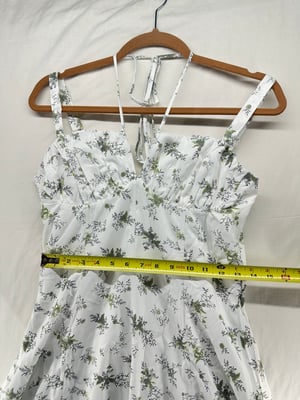 Image of Women Floral Midi Corset Dress Boho Flowy Slit Lace Up Dresses Size M - Free Shipping