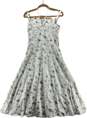 Image of Women Floral Midi Corset Dress Boho Flowy Slit Lace Up Dresses Size M - Free Shipping