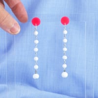 Image 3 of Dangly Vintage Glass Bead Earrings