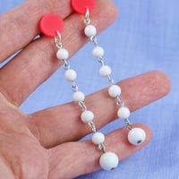 Image 16 of Dangly Vintage Glass Bead Earrings
