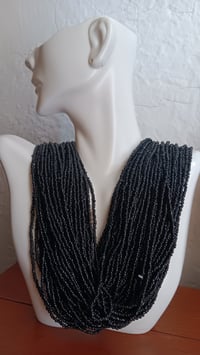 Image 3 of FIFTY STRAND BLACK BEAD NECKLACE 