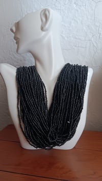 Image 10 of FIFTY STRAND BLACK BEAD NECKLACE 