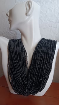 Image 11 of FIFTY STRAND BLACK BEAD NECKLACE 