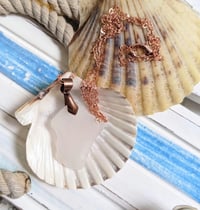 Image 1 of Cape Cod Sea Glass Pendant Frosty Blush White -Authentic Tumbled Beach Glass Necklace