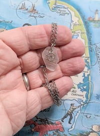 Image 2 of Cape Cod Handmade Sea Glass Pendant Frosty Mermaid Tears Tumbled Beach Glass Necklace