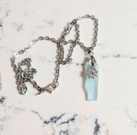 Image 3 of Cape Cod Genuine Sea Glass Pendant Pale Aqua Seafoam Real Ocean Tumbled Beach Glass Necklace