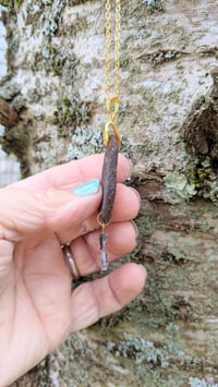 Image 3 of Cape Sea Glass Pendant Super Frosty Chunky Root Beer Colored with Mermaid Tail 