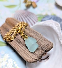 Image 4 of Cape Cod Genuine Sea Glass Pendant Pale Aqua Seafoam Real Ocean Tumbled Cape Cod Beach Necklace