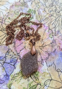 Image 5 of Cape Cod Root Beer Brown Colored Sea Glass Pendant Frosty Chunky Mermaid Tears