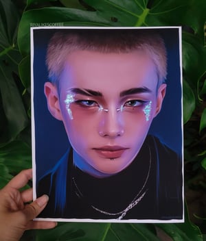 "Venomous" Large Art Print With Blue Foil Details 8.5 x 11