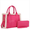 2In1 Fur Design Texture Tote Bag W Wallet Set
