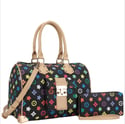 2In1 Design Print Handle Satchel W Wallet Set