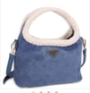 Smooth Fur Design Handle Crossbody Bag
