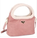 Smooth Fur Design Handle Crossbody Bag