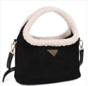 Smooth Fur Design Handle Crossbody Bag
