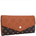 Two Tone Textured Design Button Flap Wallet