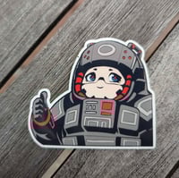 Image 1 of Thumbs Up Mynah Unit - 2.7 inch Transparent Vinyl Sticker
