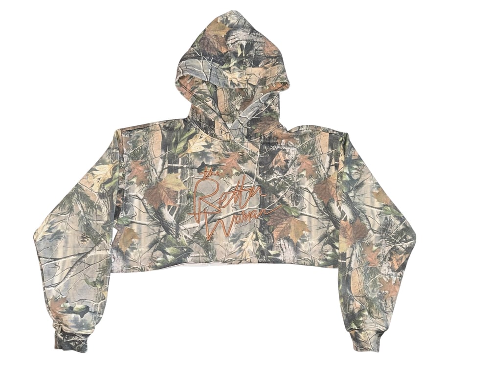 Image of Cropped Camo Hoodie