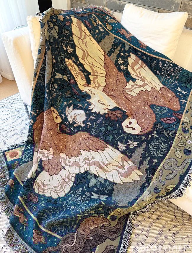 Barn Owl Woven Tapestry/Blanket