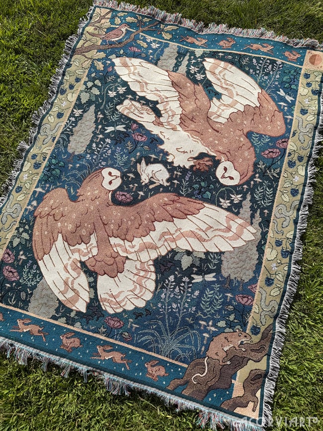 Barn Owl Woven Tapestry/Blanket